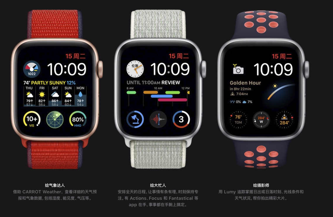 苹果推出 Apple Watch Series 6：血氧测量、全天候显示屏幕