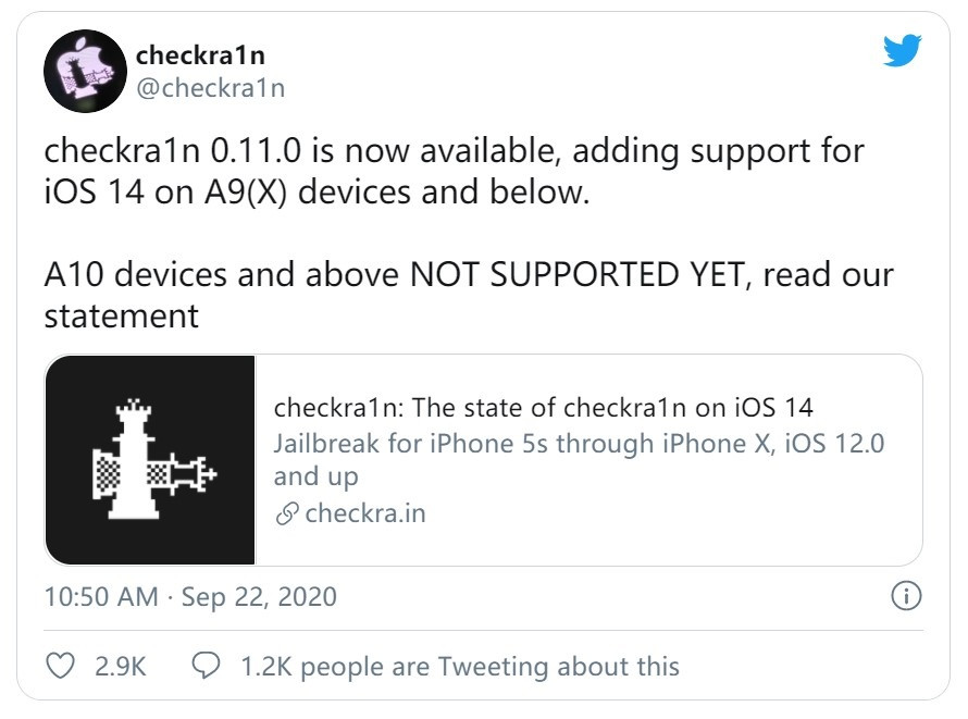 苹果 iOS 14 已可越狱，但支持的设备有限
