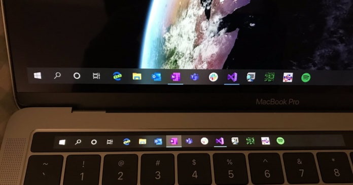 MacBook Pro 安装 Win10 后， Touch Bar 可用作 “显示器”