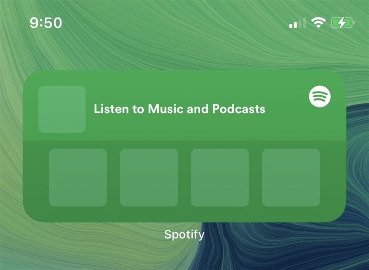 Spotify 正测试苹果 iOS 14 小组件：有中小两个尺寸