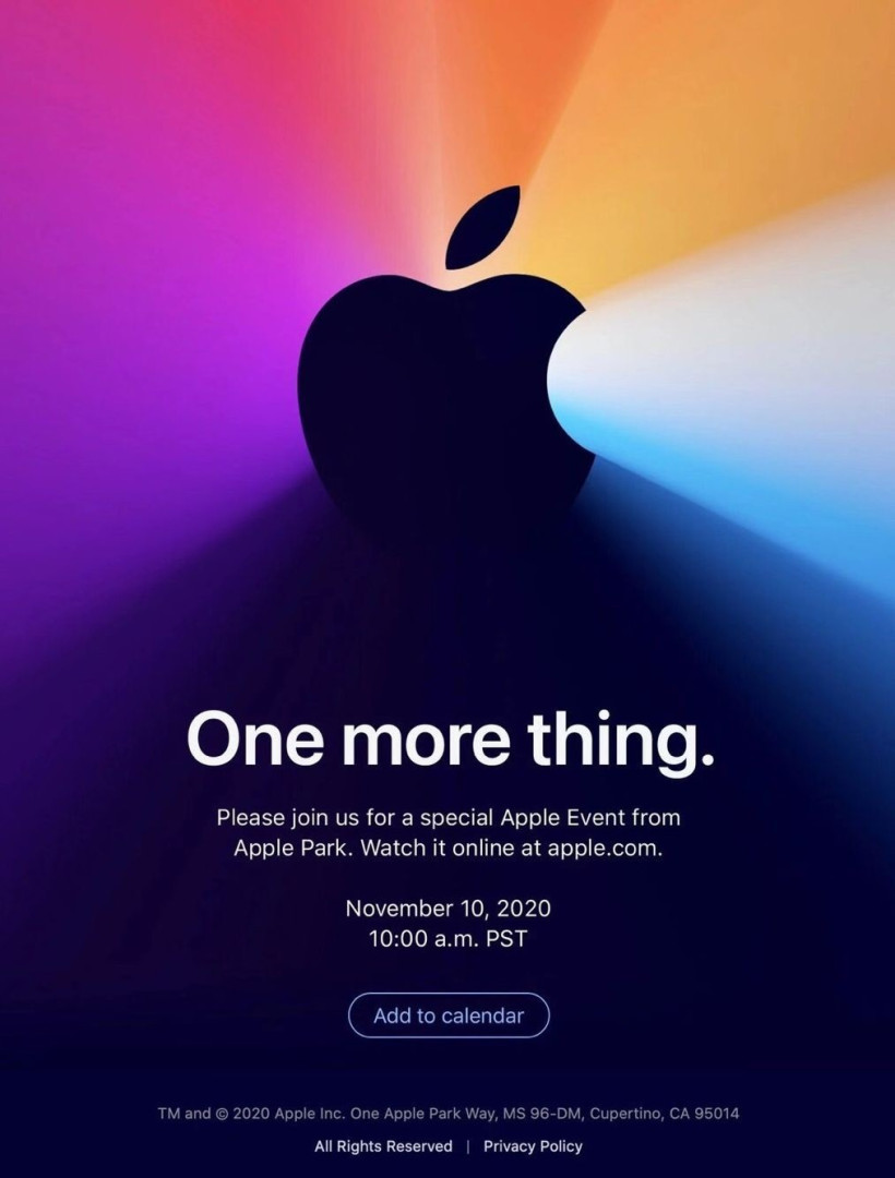 苹果将于 11 月 11 日举行「One more thing」发布会