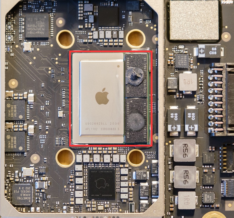 苹果 M1 SoC 高清图：集成内存颗粒