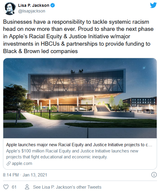 苹果公司斥资 1 亿美元在全美范围内推出种族公平和正义倡议项目