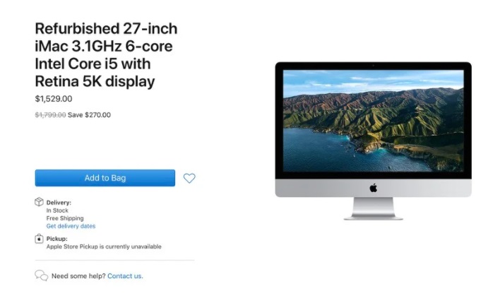 新款 iMac 或年内发布，苹果开始销售 Intel 版 27 英寸 iMac 翻新机