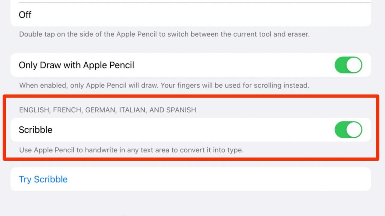 iPadOS 的「随手写」Apple Pencil 功能将支持更多语言