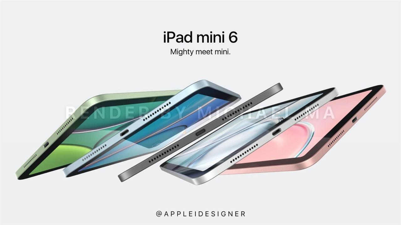 iPad mini 6 最新渲染图：类似于 iPad Air 4