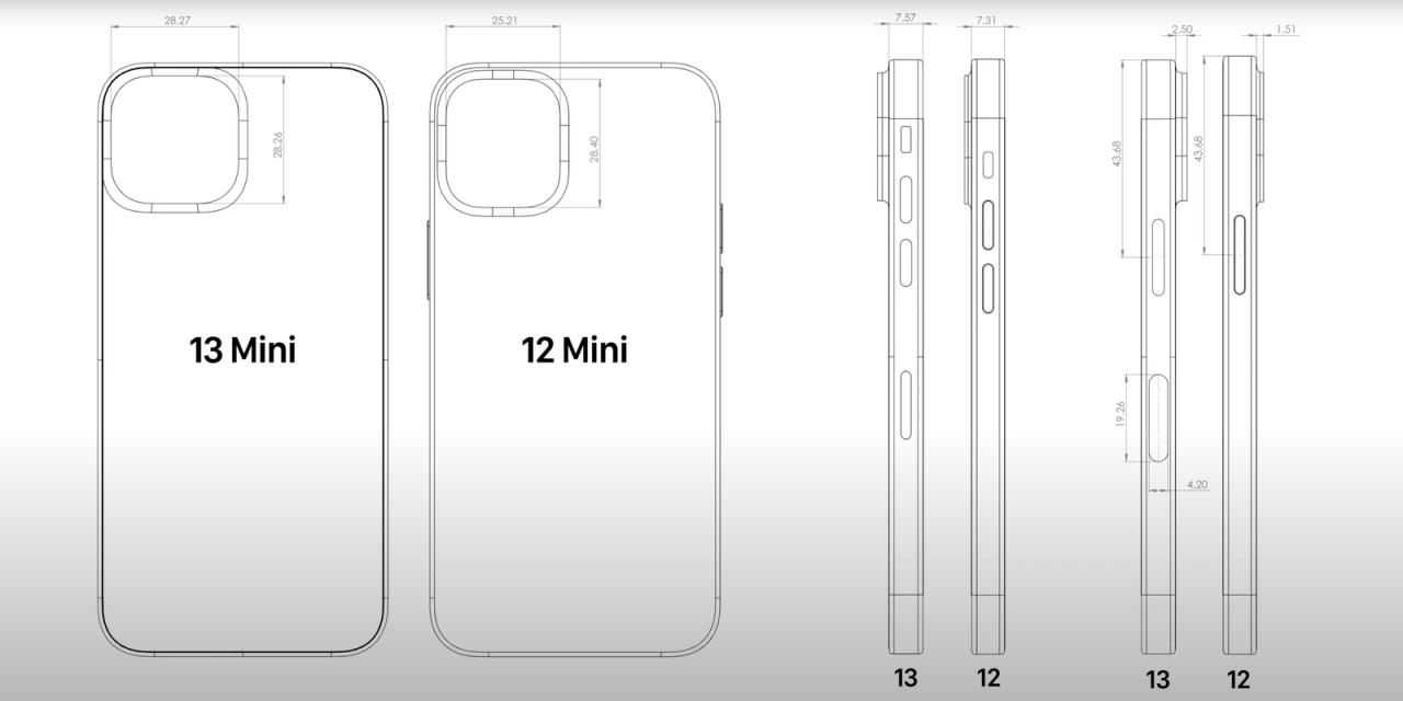 苹果 iPhone 13 Pro Max CAD 图泄露，详细尺寸曝光