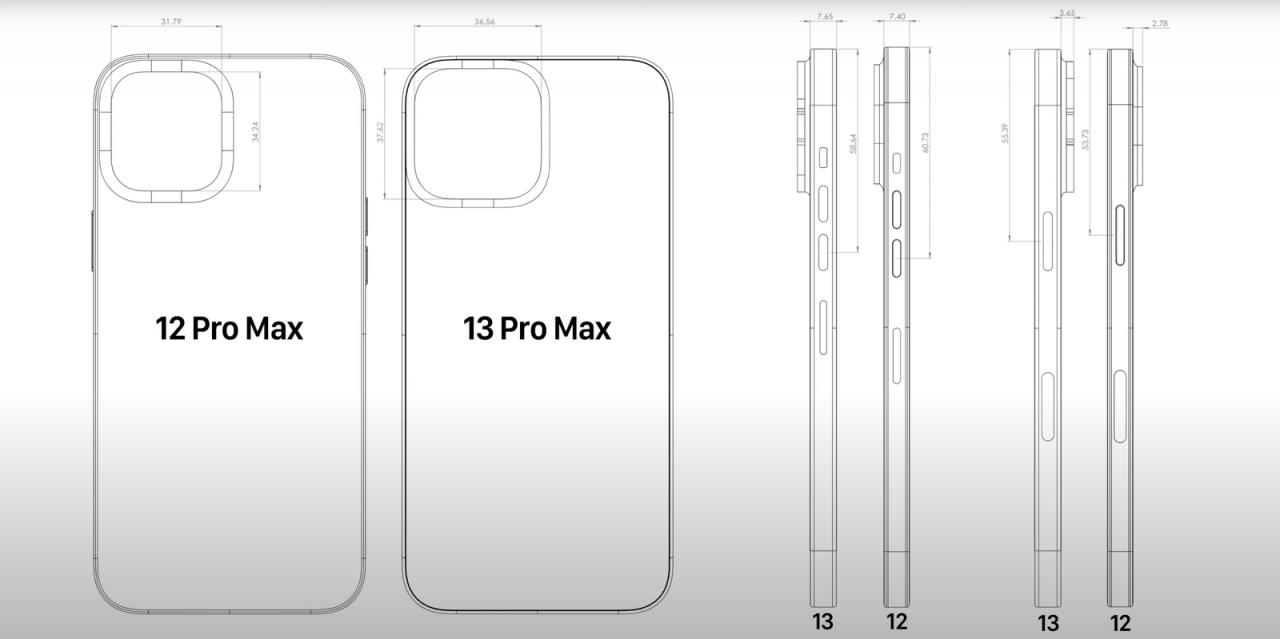 苹果 iPhone 13 Pro Max CAD 图泄露，详细尺寸曝光