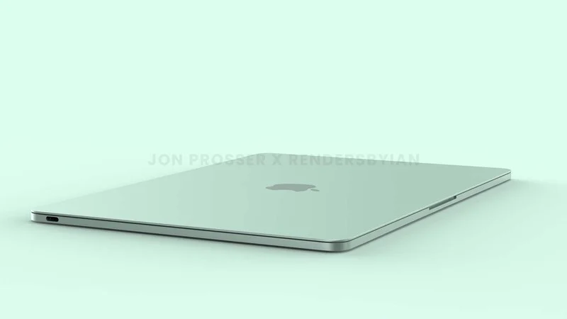 苹果新一代七彩 MacBook Air 渲染图曝光：白色键盘+触控板变小