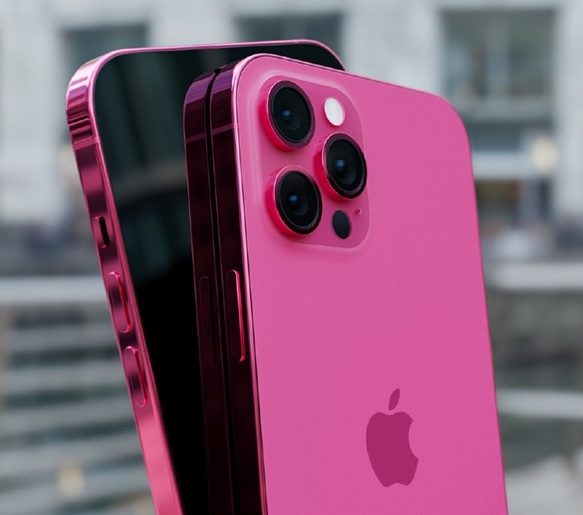 苹果 iPhone 13 “玫瑰粉”渲染图曝光：小刘海+通体粉色