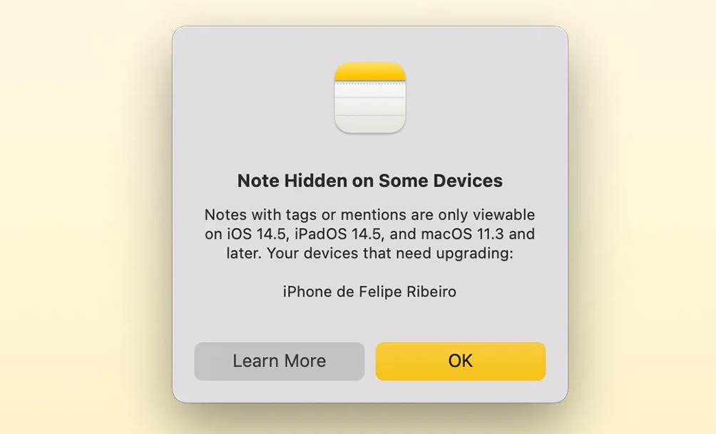 iOS 15 与 macOS Monterey 创建的部分备忘录在旧版操作系统不可用